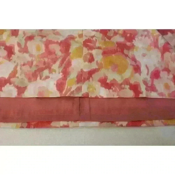 Talbots Pink Yellow A Line Canvas Midi Cotton Blend Lined Skirt Women's Size 16 - Picture 10 of 12